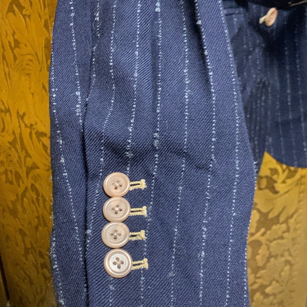Sies Marjan suit jacket pants set dark blue white pinstripe 6 S-M - Picture 8 of 11